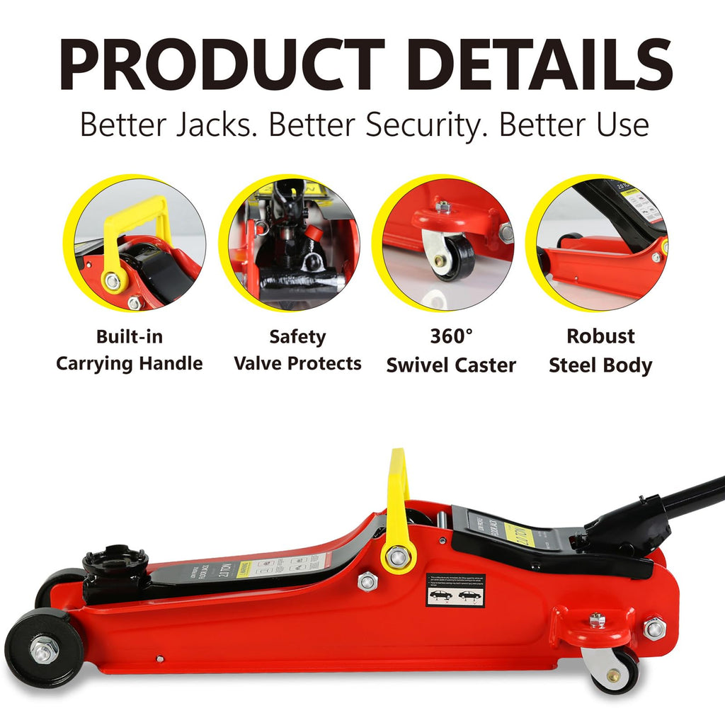 2 Ton Low Profile Heavy Duty Steel Floor Jack A366729