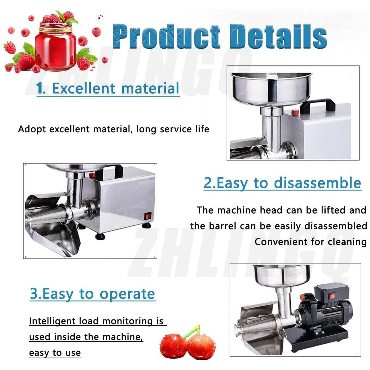 450W Electric Tomato Strainer and Press Stainless Steel C54592