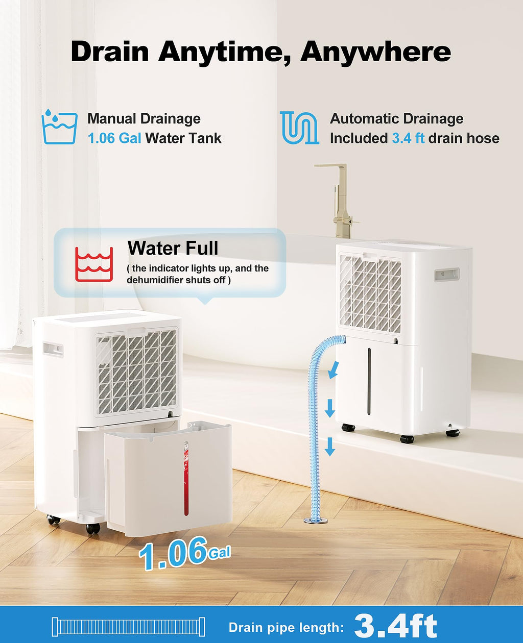 50 Pint Dehumidifier with Continuous Drain E698604