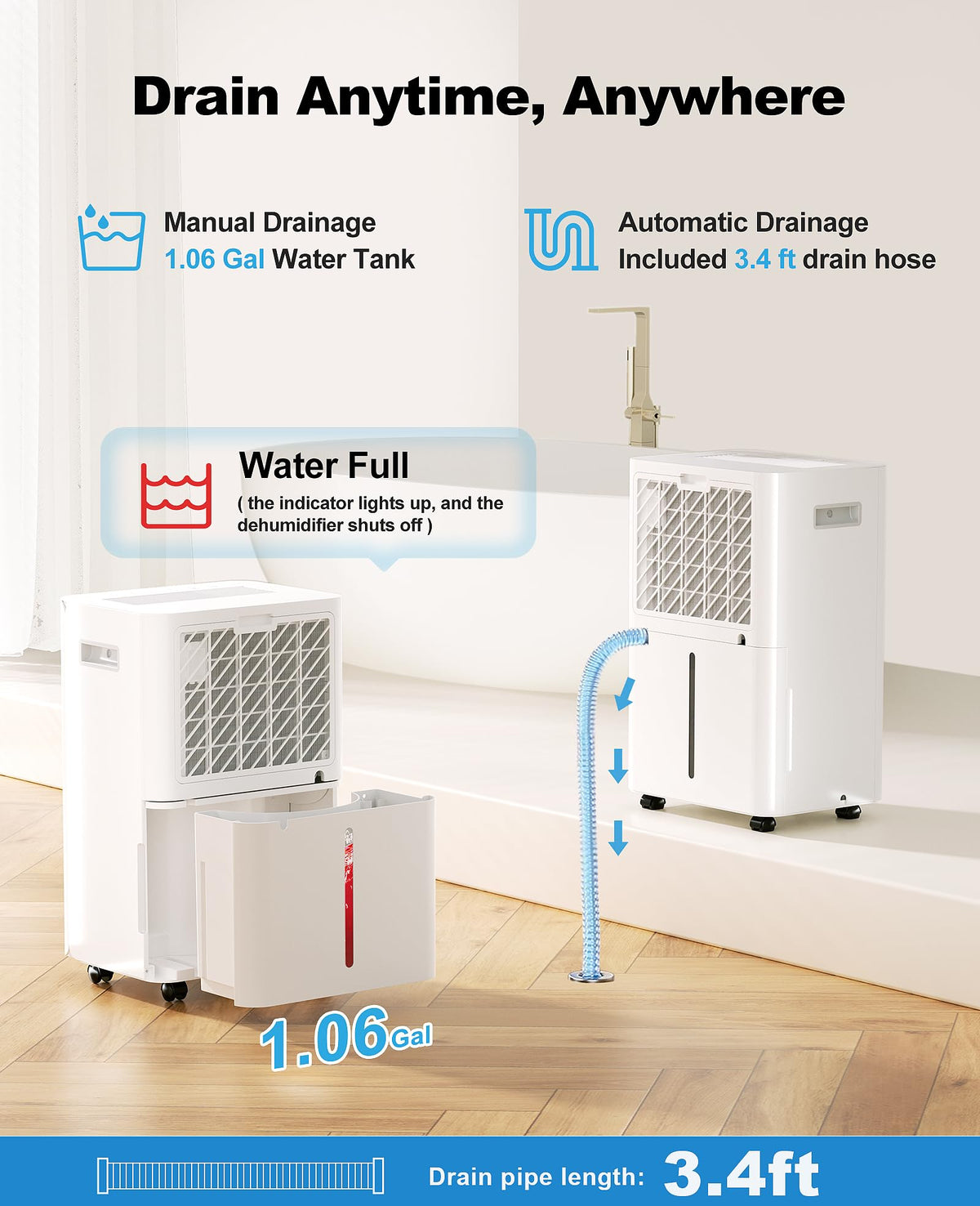 50 Pint Dehumidifier with Continuous Drain E698604