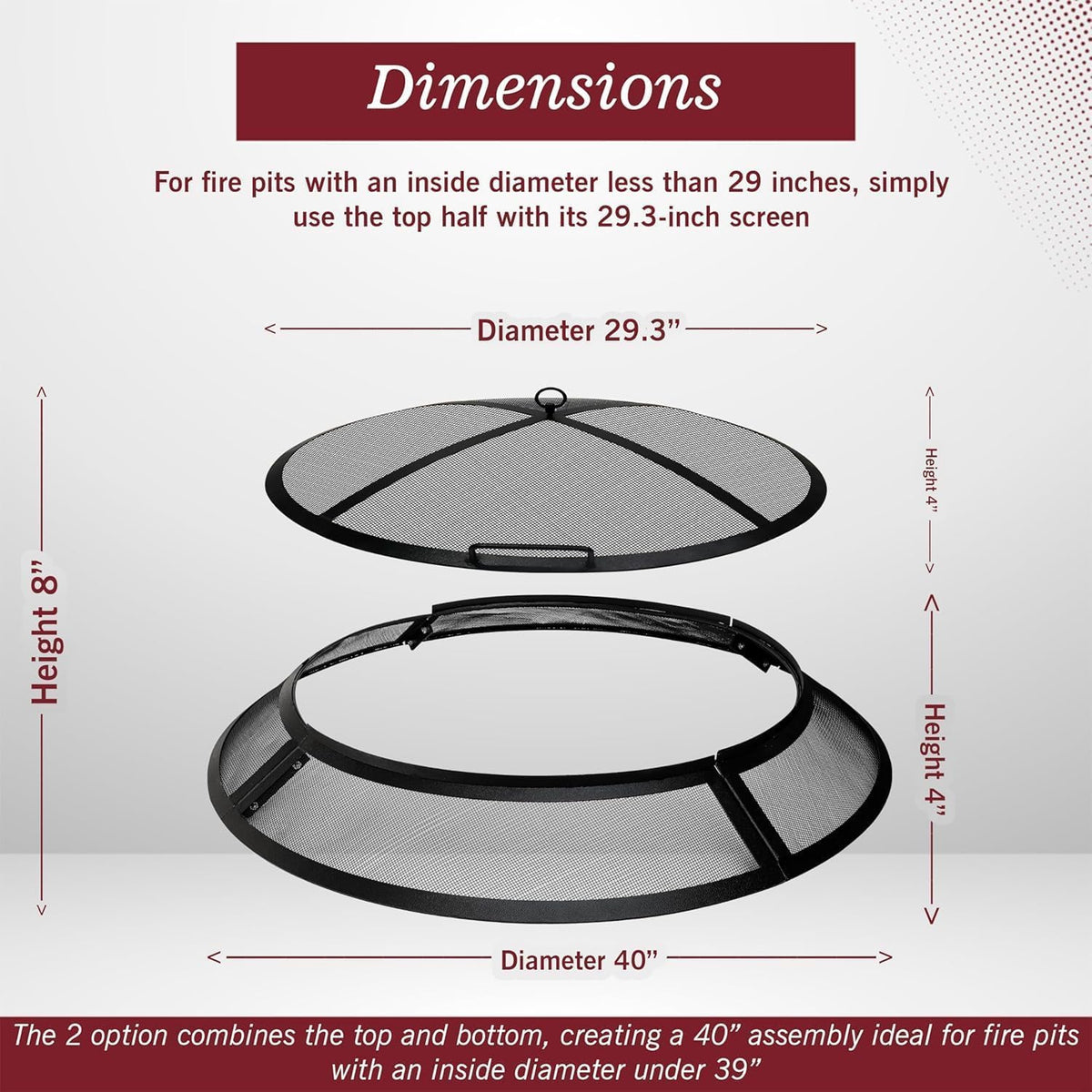 40 Inch Round Heavy Duty Fire Pit Screen A2248