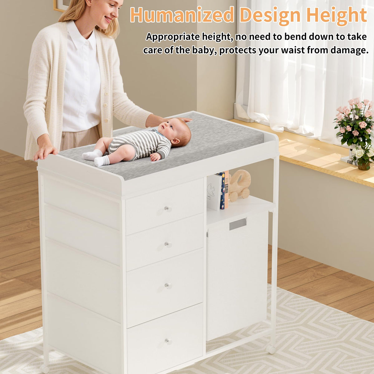 32.6" Baby Changing Station with 4 Wheels H42857