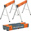 2 Pack Folding Heavy Duty Metal Sawhorse B756