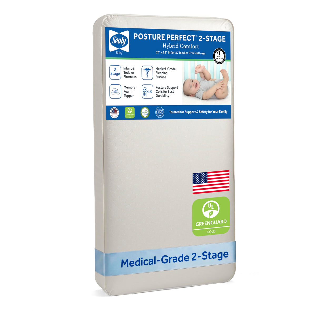 Breathable 2 Stage Hybrid Memory Foam Crib Mattress O2542