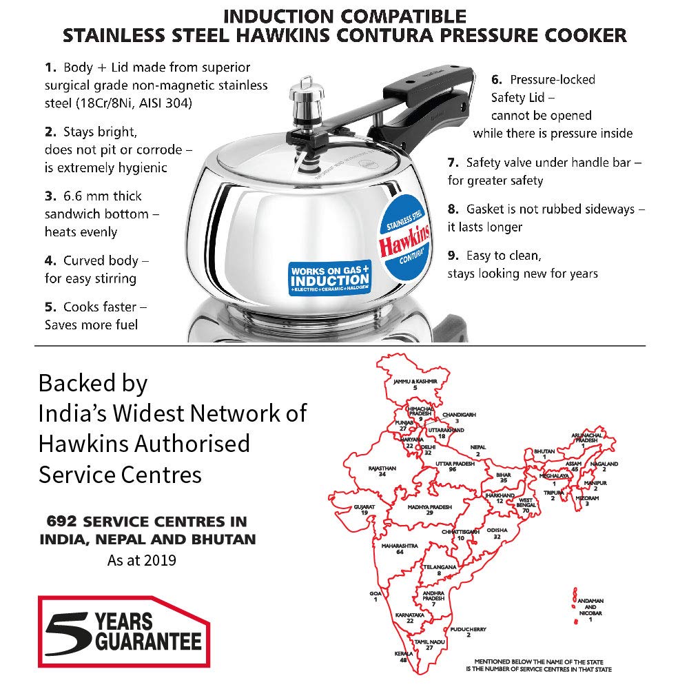 Stainless Steel Pressure Cooker, 3 Liter S2391