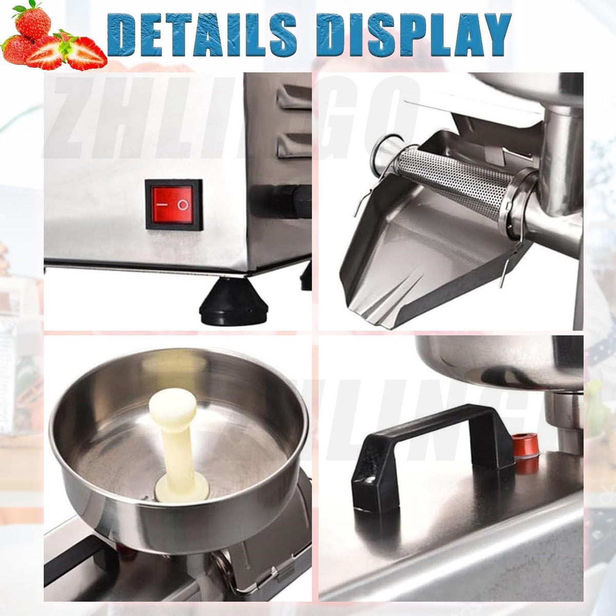 450W Electric Tomato Strainer and Press Stainless Steel C54592
