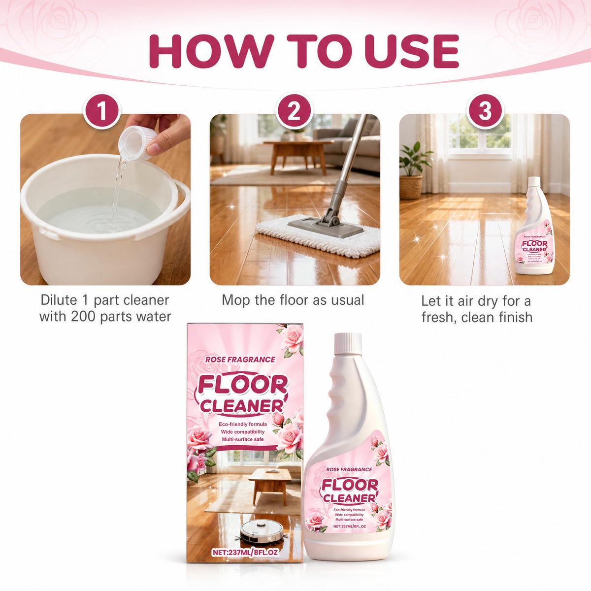Rose Scent Floor Cleaner 8 fl.oz K228732