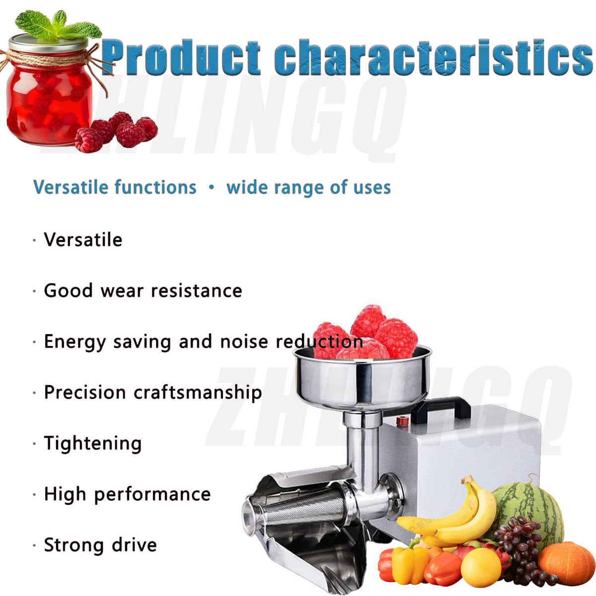 450W Electric Tomato Strainer and Press Stainless Steel C54592