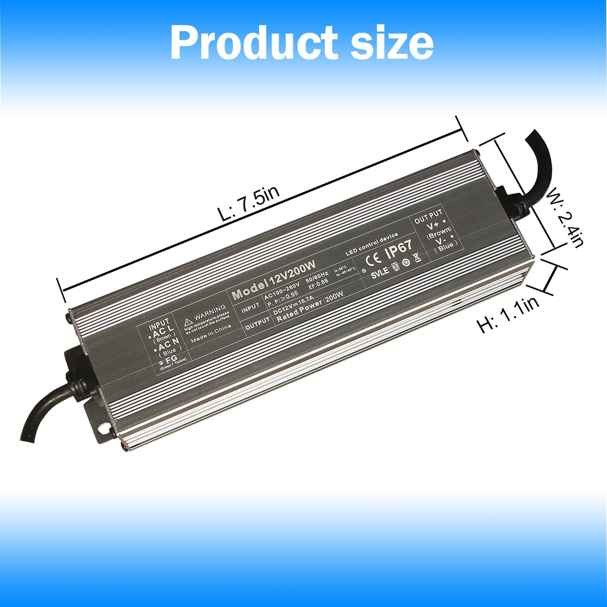 12V 200W IP67 Waterproof LED Transformer G7130