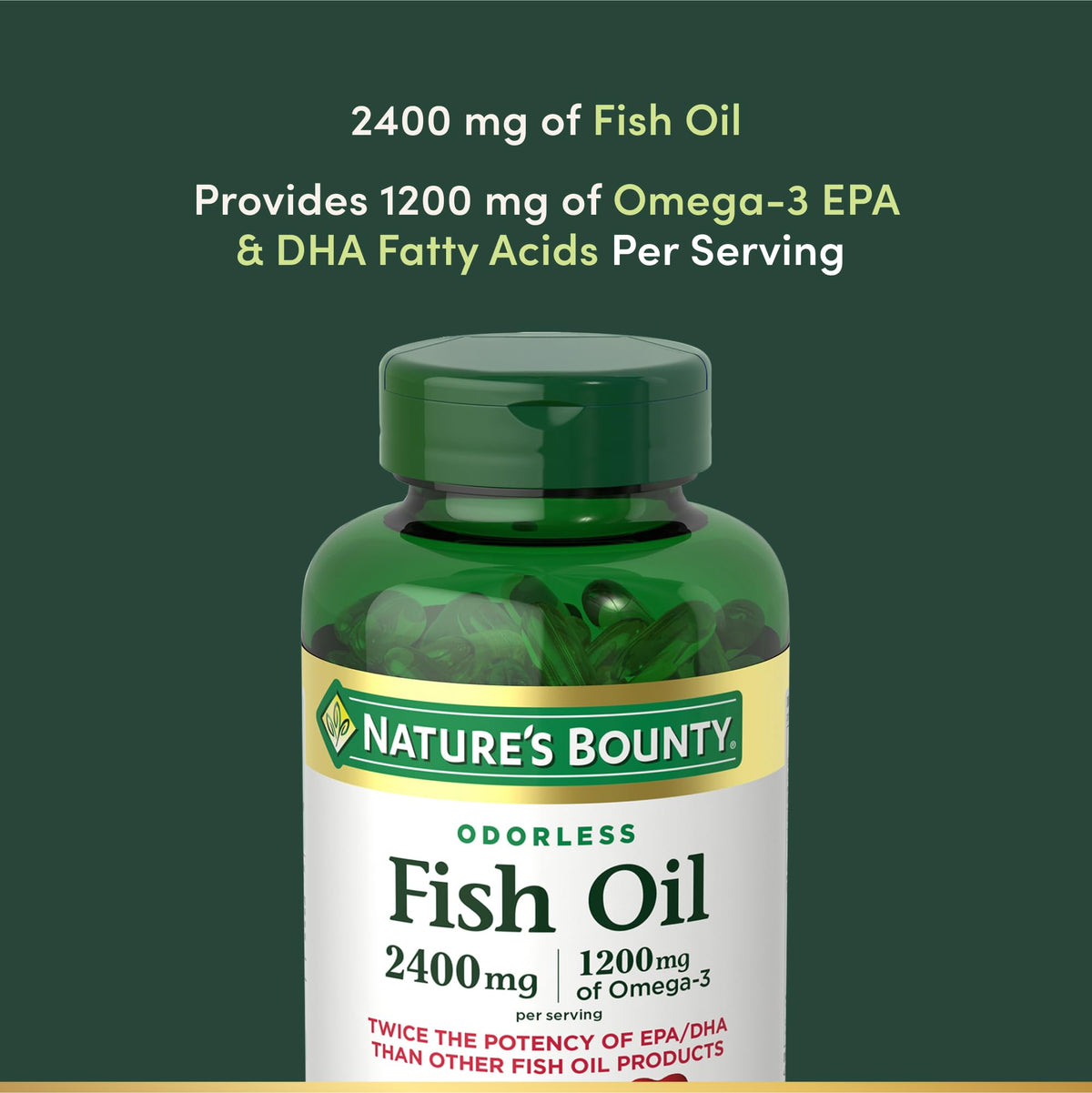 1200mg Omega-3 Fish Oil Softgels, 90 Ct J221203