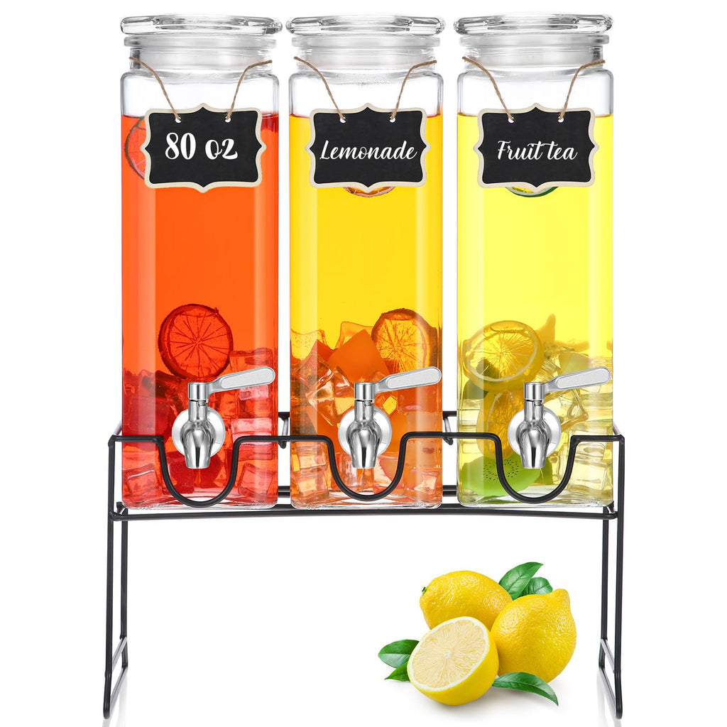 80 oz Glass Drink Dispenser with Stand and Spigot C84453