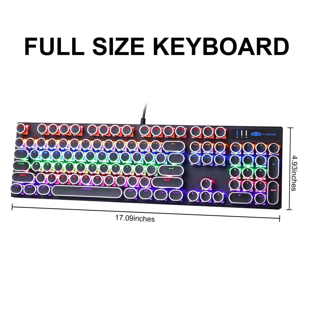 Black Retro Mechanical Gaming Keyboard with RGB Backlit V257818
