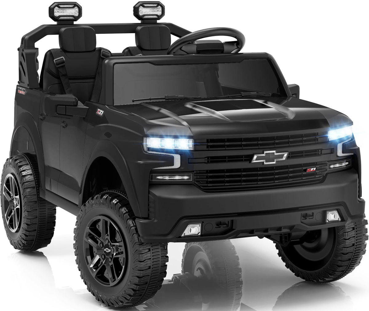 24V 2 Seater Electric Ride on Truck with Remote Control and Seat Belts (Black) Z799