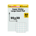 Super Sticky Easel Pad, 1" Grid Lines, 25" x 30", White, 30 Sheets B49928