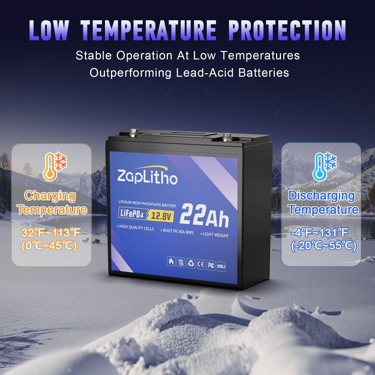 12V 22Ah LiFePO4 Lithium Battery G376225