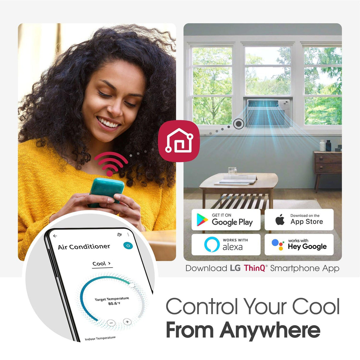 24500 BTU Smart Window Air Conditioner White C3729