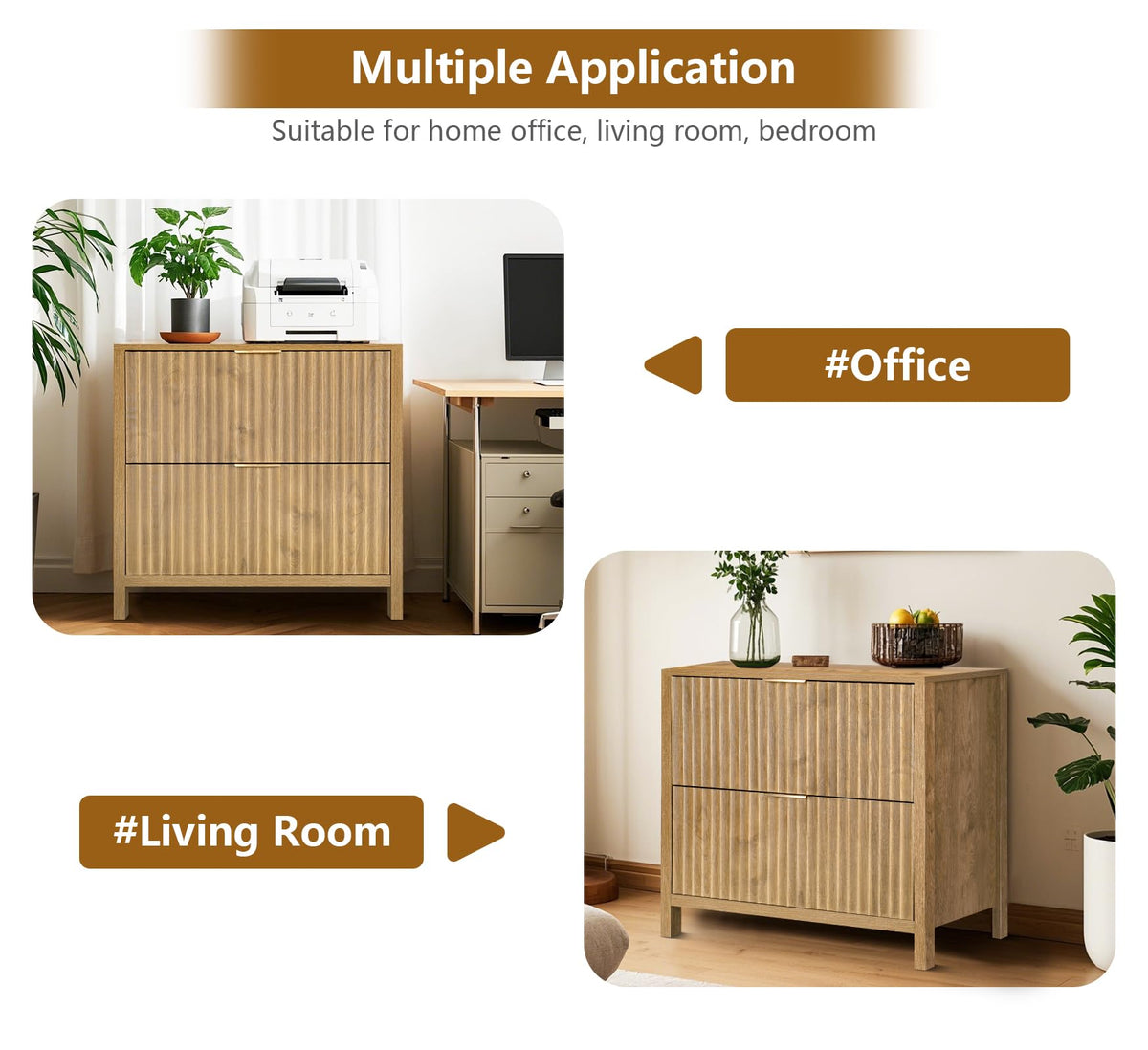 File Cabinet with 2 Drawers and Hanging Bar K27606