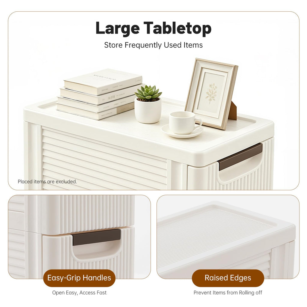 3 Drawers Narrow Plastic Storage Cabinet on Wheels O29684