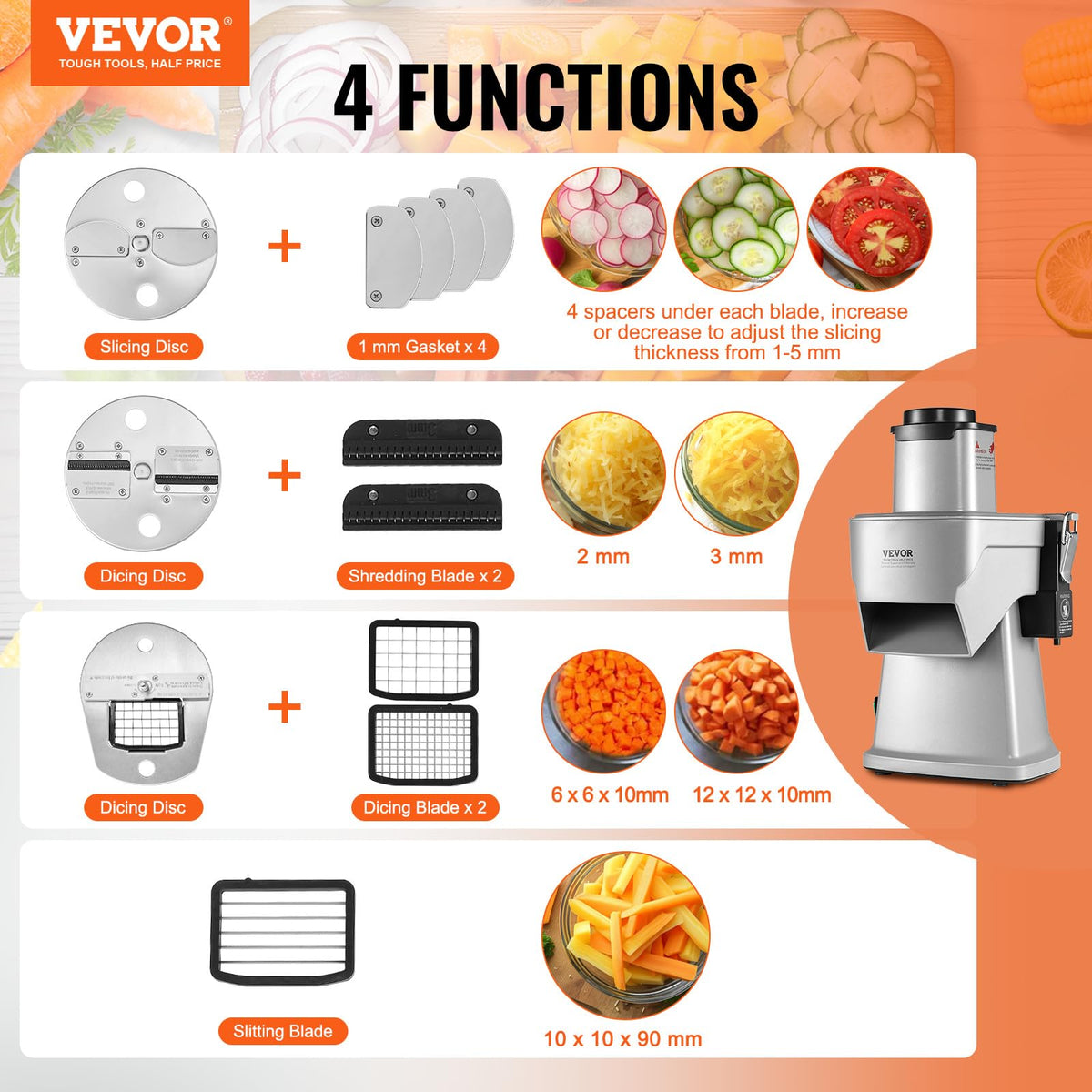 4 in 1 200W Electric Vegetable Slicer Z97768