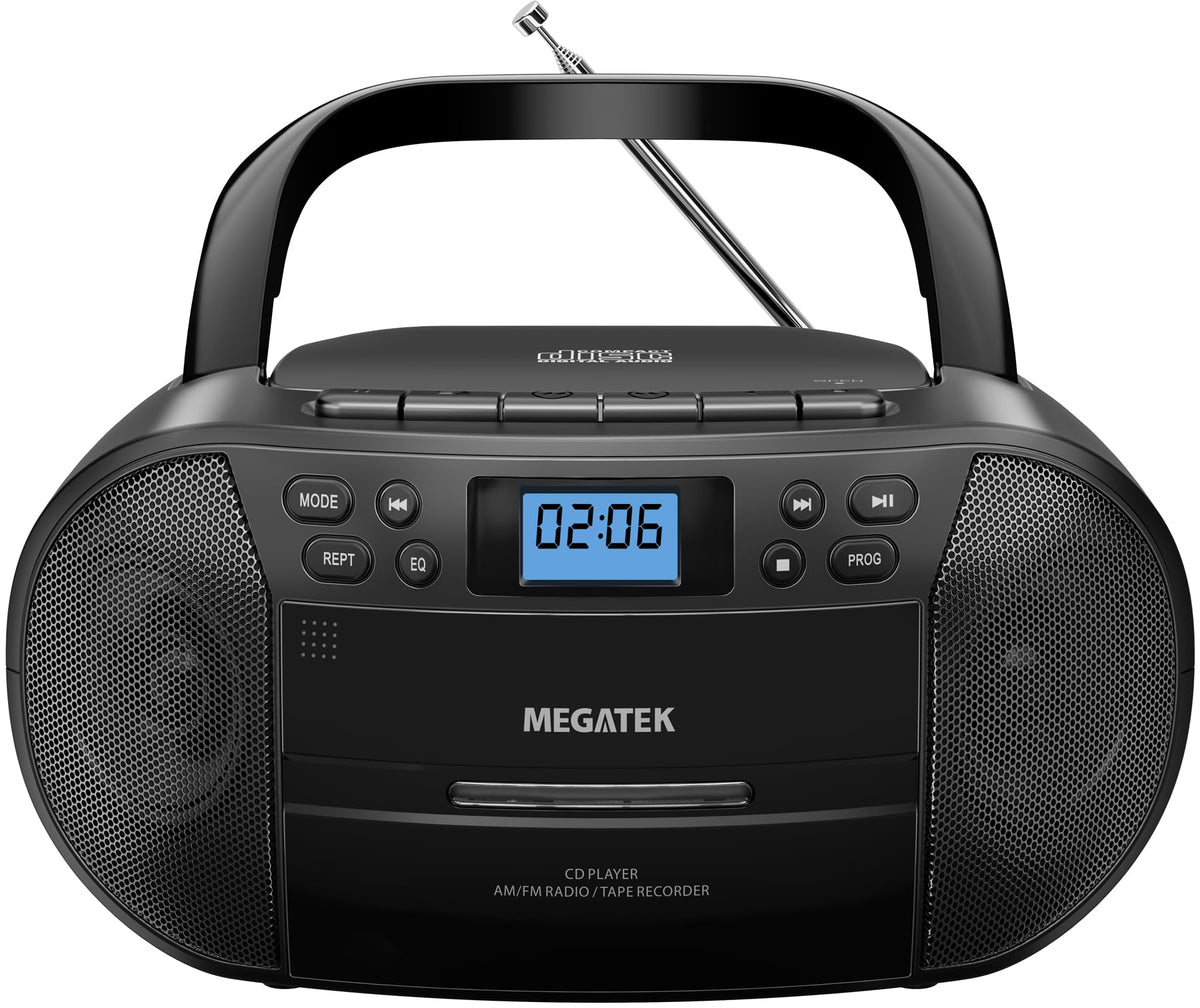 Portable CD Cassette Player Boombox with Bluetooth AM/FM Radio L321