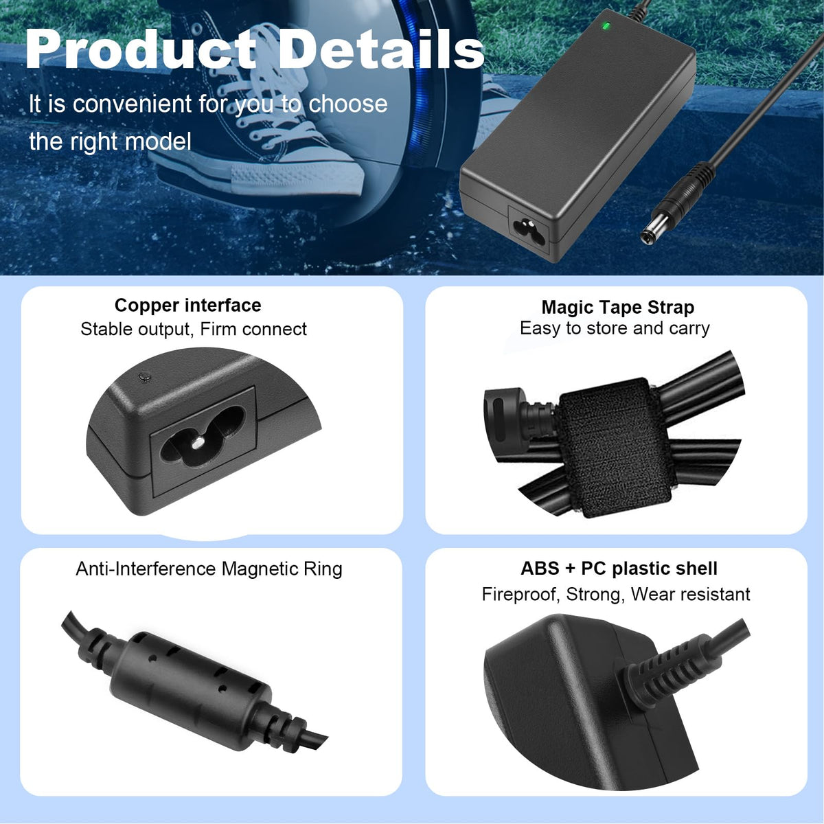 42V 2A Electric Scooter Charger with 7 Plugs P789