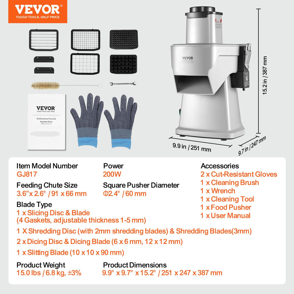 4 in 1 200W Electric Vegetable Slicer Z97768