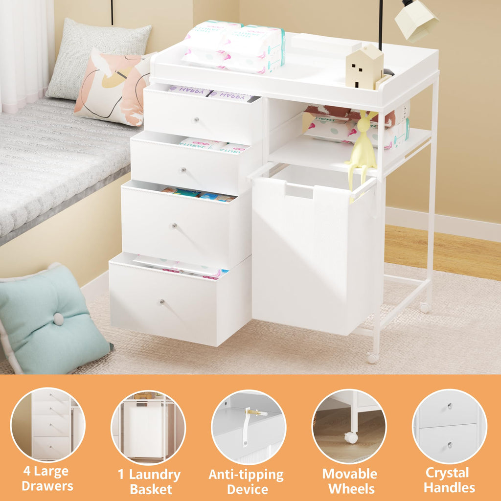 32.6" Baby Changing Station with 4 Wheels H42857