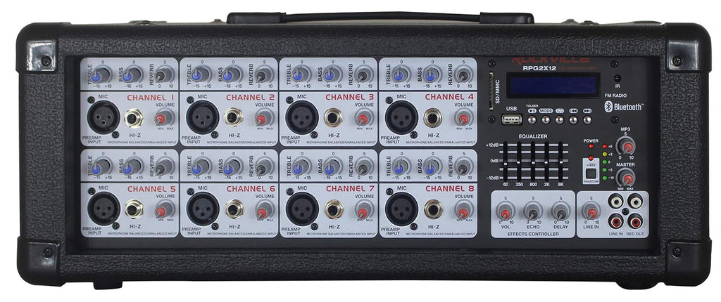 12 Inch Powered PA Speaker System with Mixer and Microphones U5213