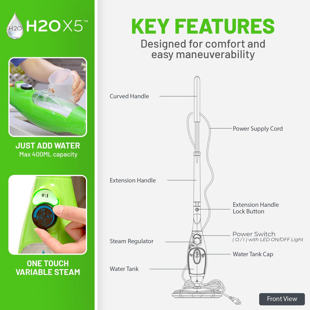 5-in-1 Steam Mop and Handheld Steam Cleaner C358
