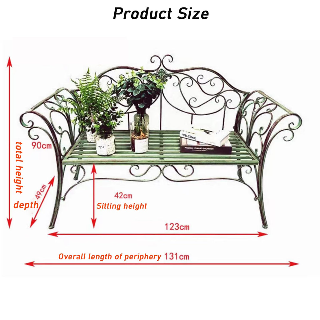 2-Seat Metal Bench J698737