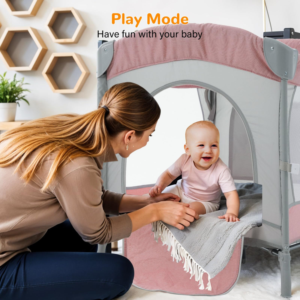 5 in 1 Baby Crib Bassinet Pack and Play M7331