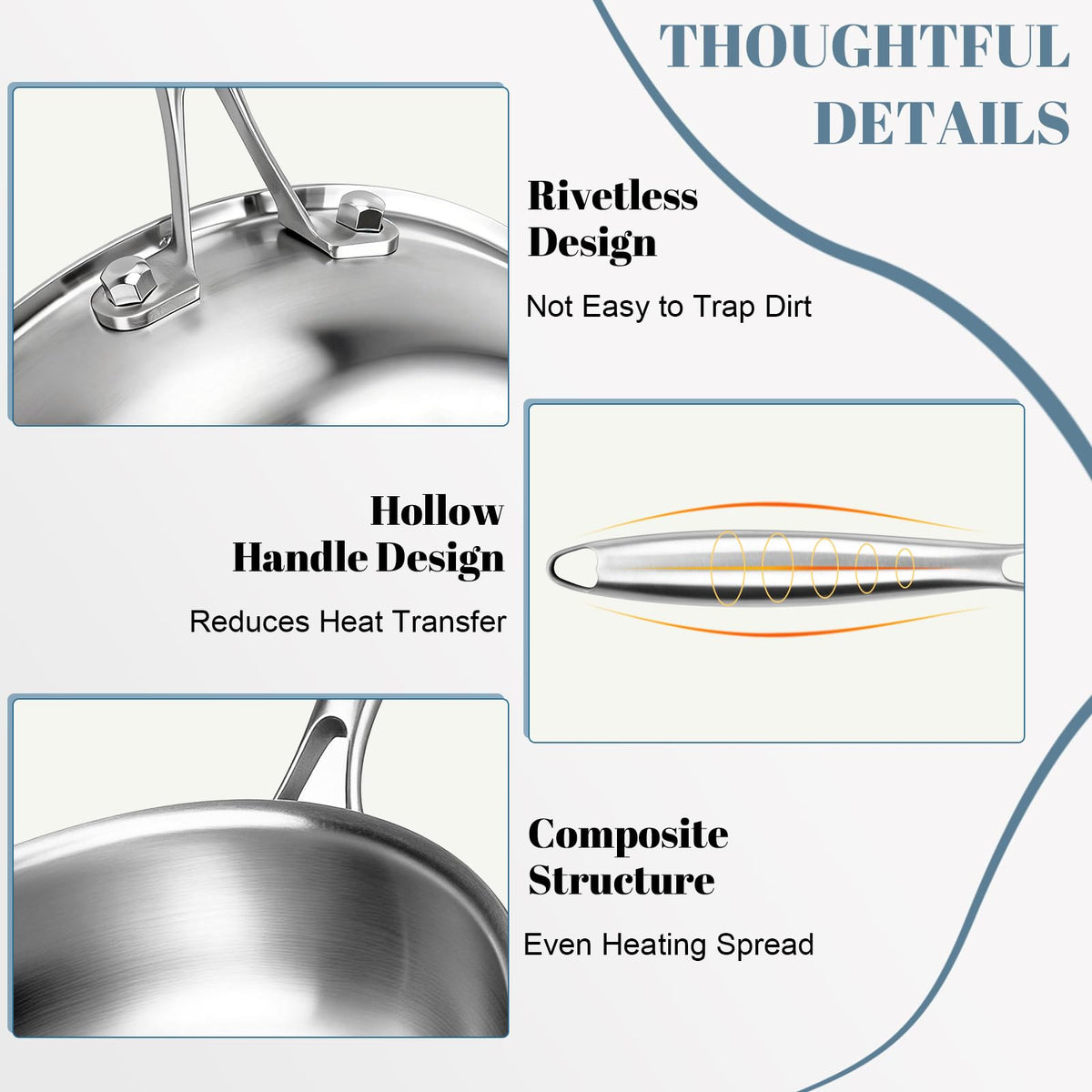 Tri-Ply Stainless Steel 7-Piece Frying Pan Set E69641
