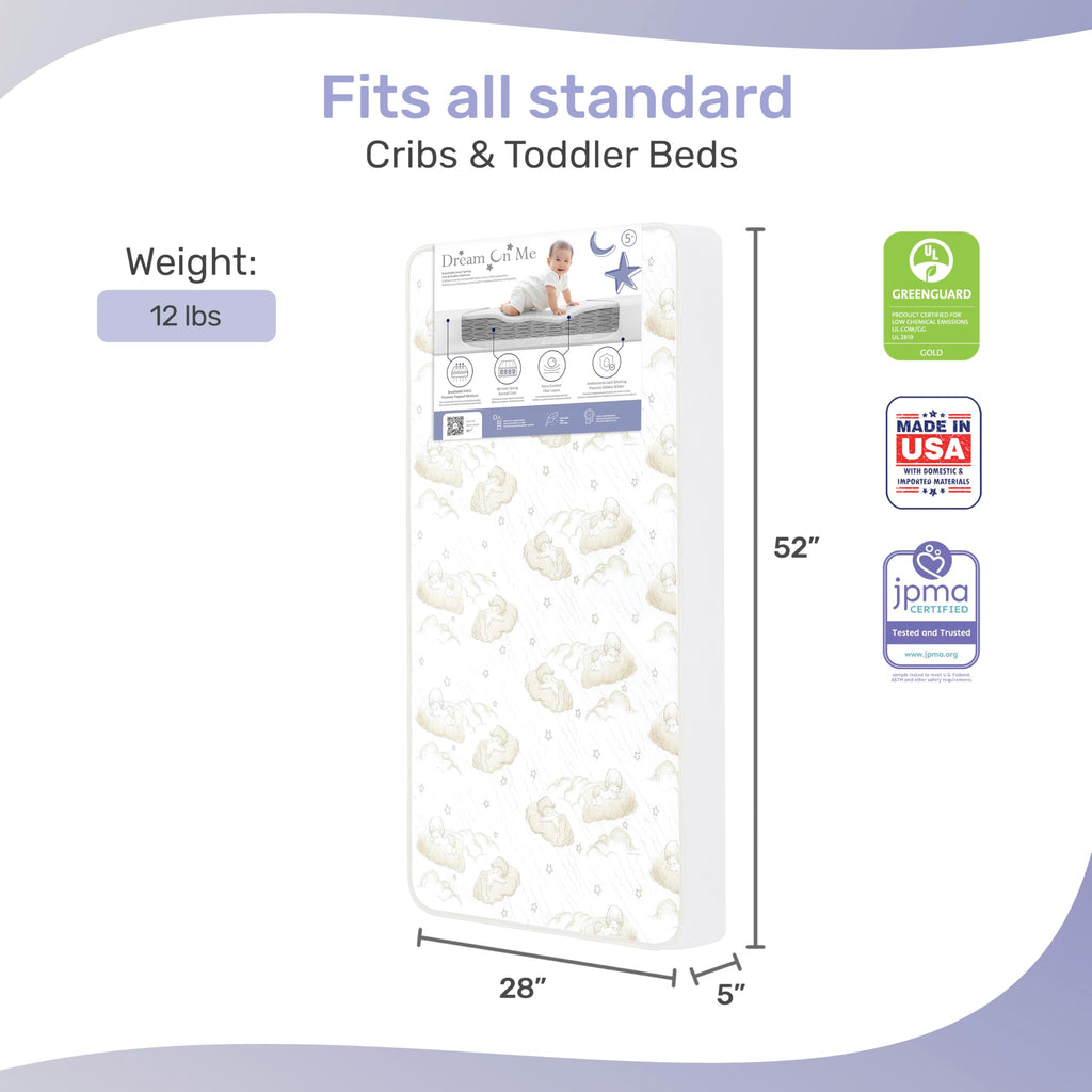 2-in-1 Breathable Spring Coil Crib & Toddler Mattress W288