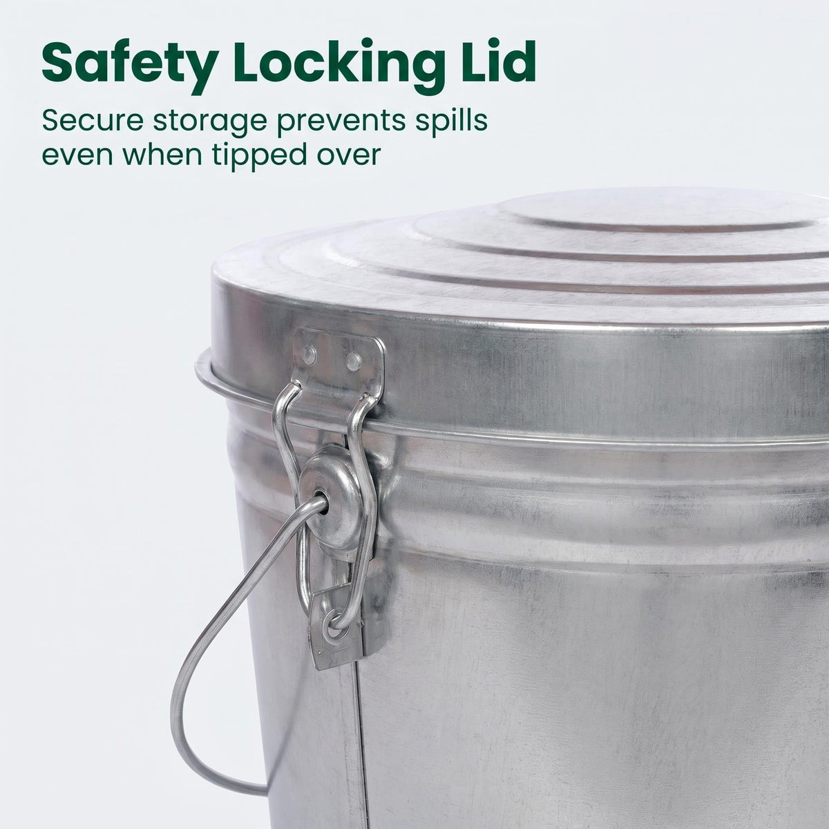 Galvanized Steel Storage Can with Locking Lid O7595
