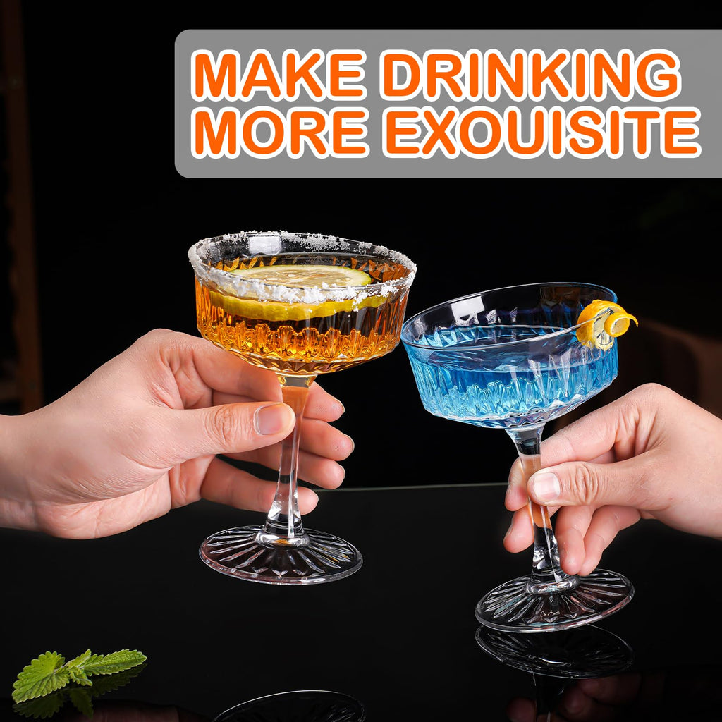 Crystal Coupe Glasses Set of 6, 6.8oz Cocktail Glasses B876