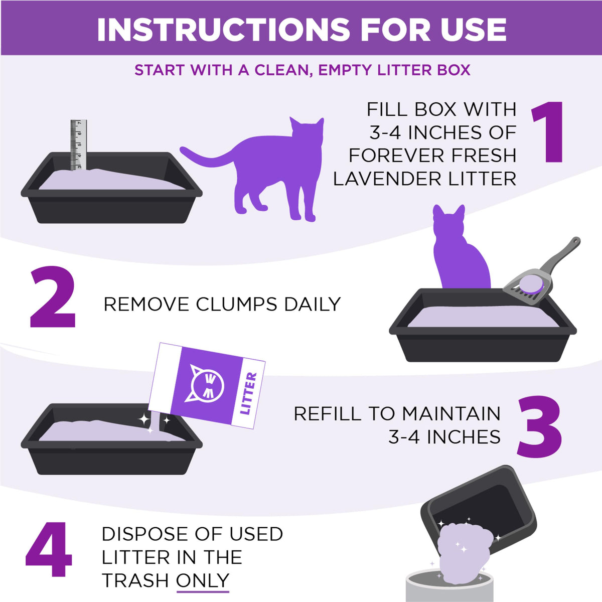 Lavender Clumping Cat Litter with Essential Oils 18lb F125