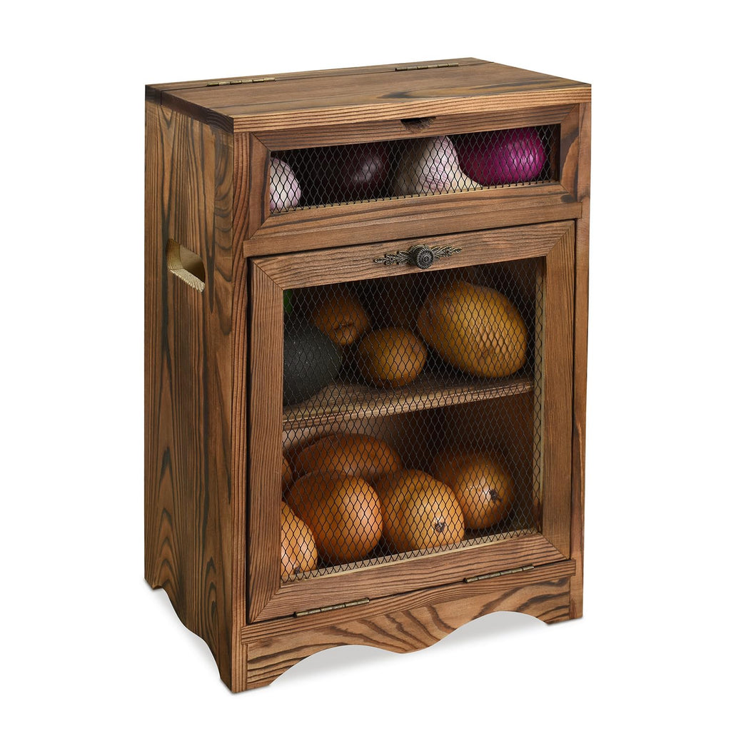 Wood Countertop Potato and Onion Storage Cabinet L765