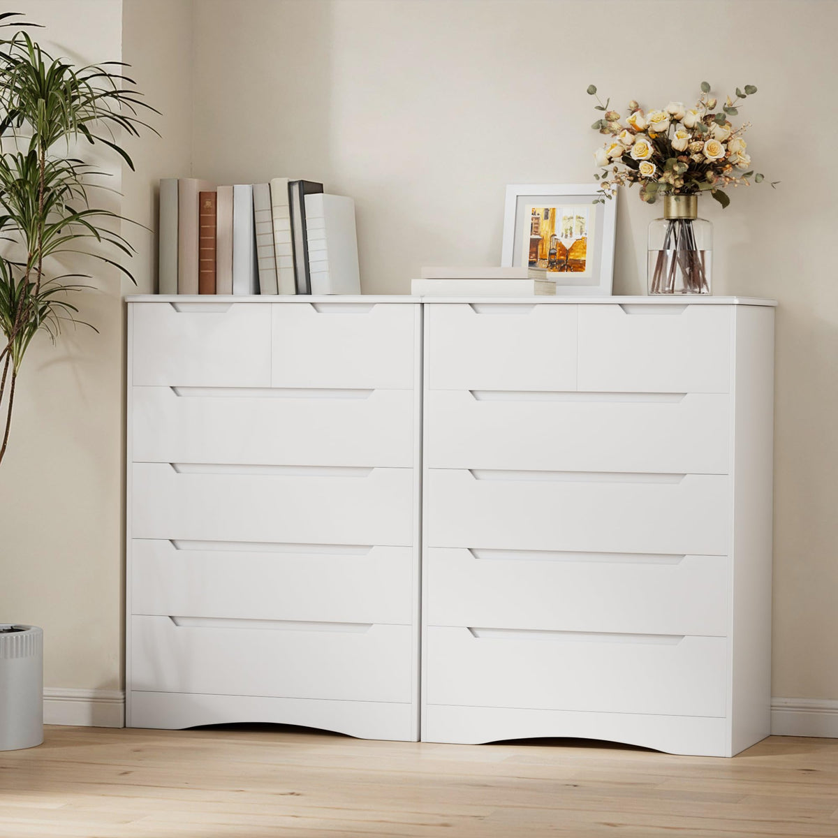 White 6 Drawer Dresser I672