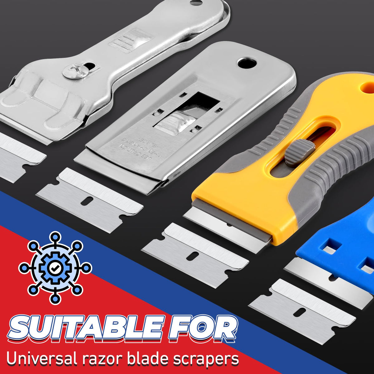 Single Edge Razor Blades, 100 Blades, High Carbon Steel K5825