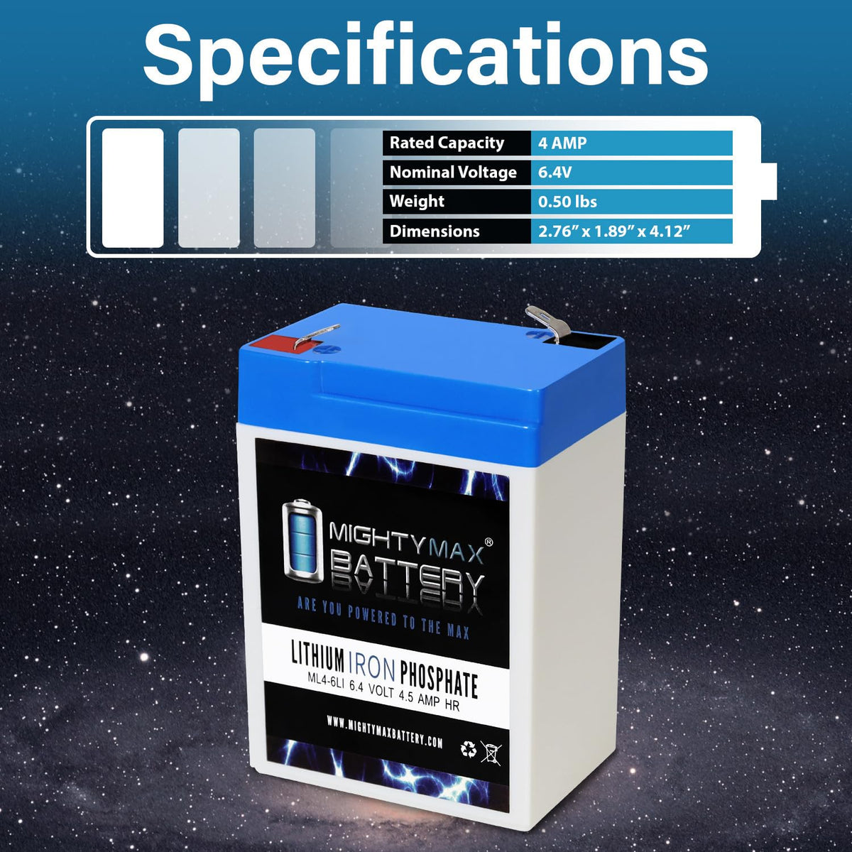6V 4.5AH Lithium Replacement Battery R253146