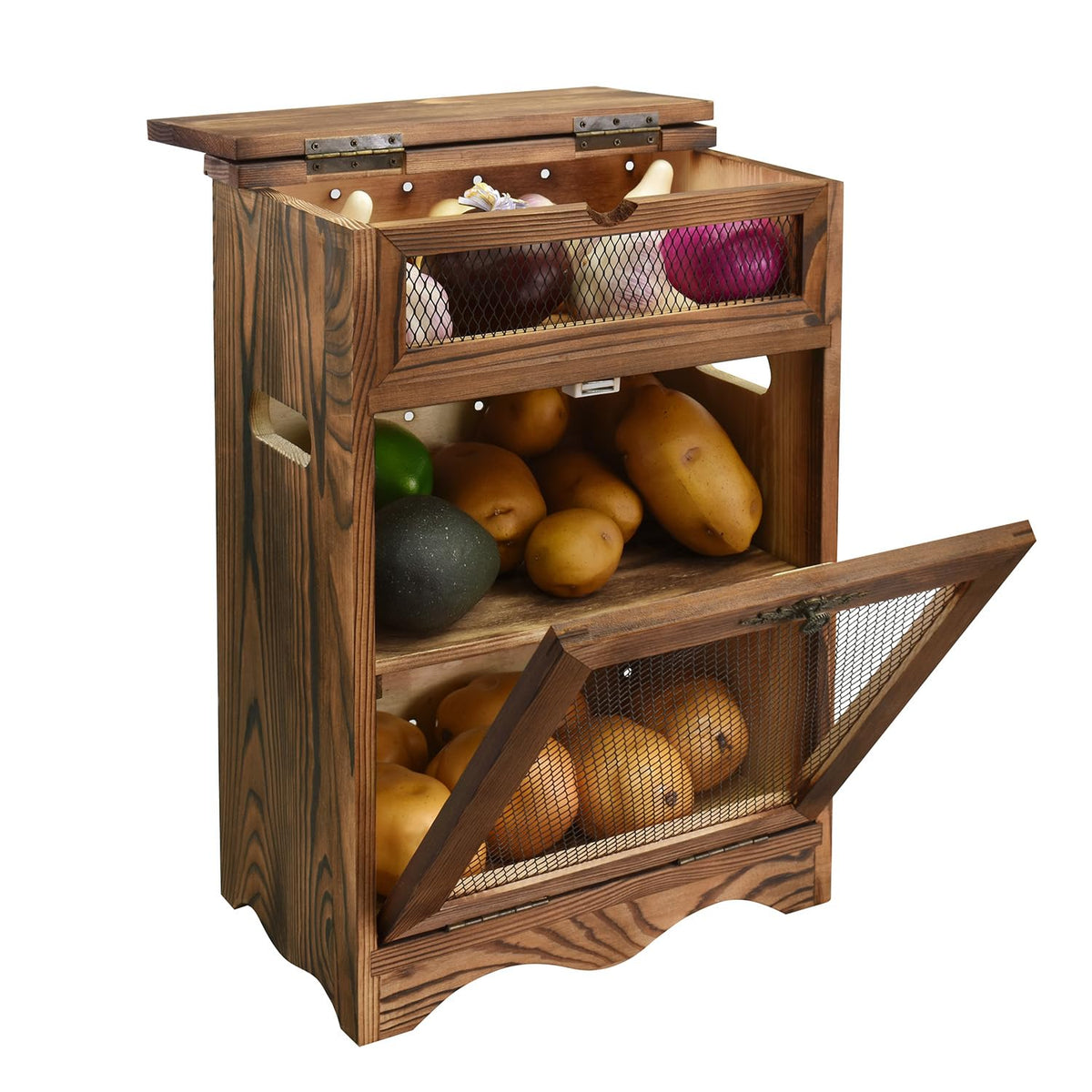 Wood Countertop Potato and Onion Storage Cabinet L765