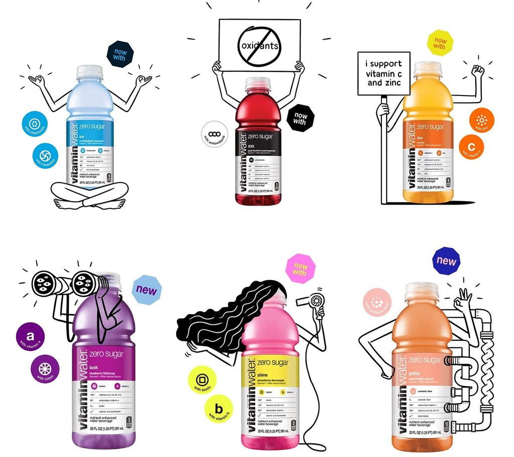 Vitamin Water ZERO Sugar Variety Pack 20 fl Oz Bottles Pack of 12 Z98929