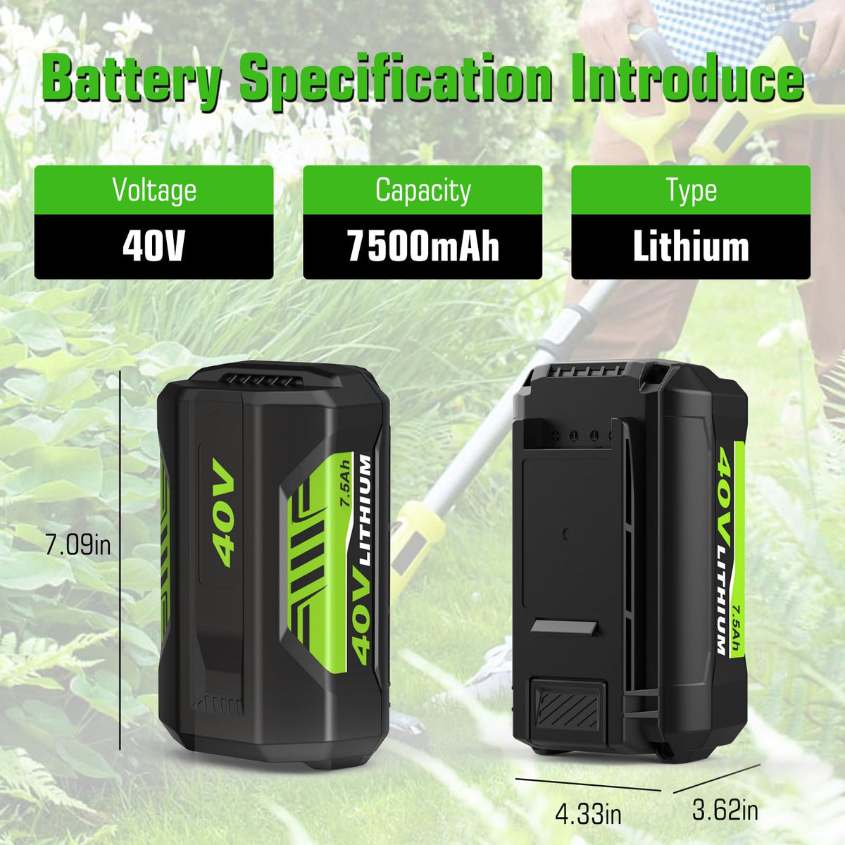 40V Battery Replacement Z9360