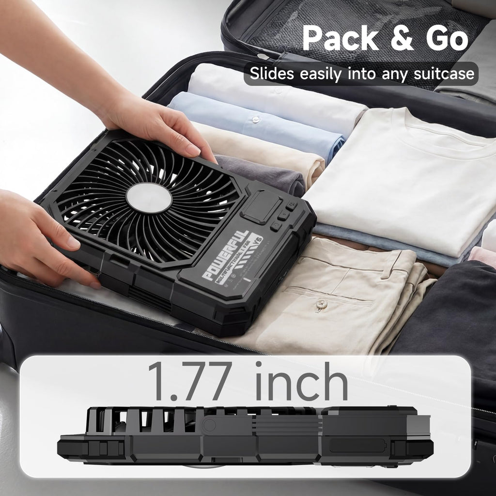 20000mAh Rechargeable Battery Powered Fan with LED Light D6916