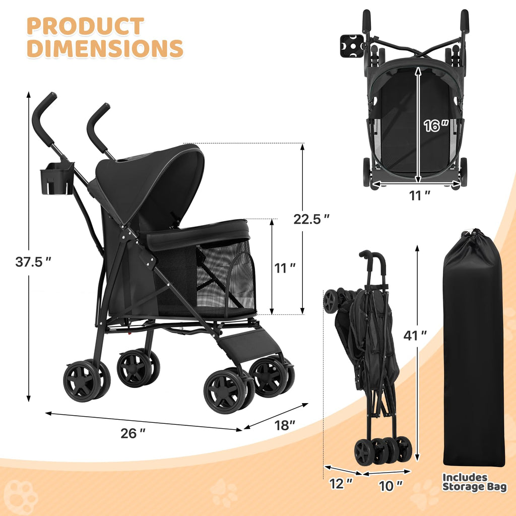 Compact Fold Pet Travel Stroller O17047