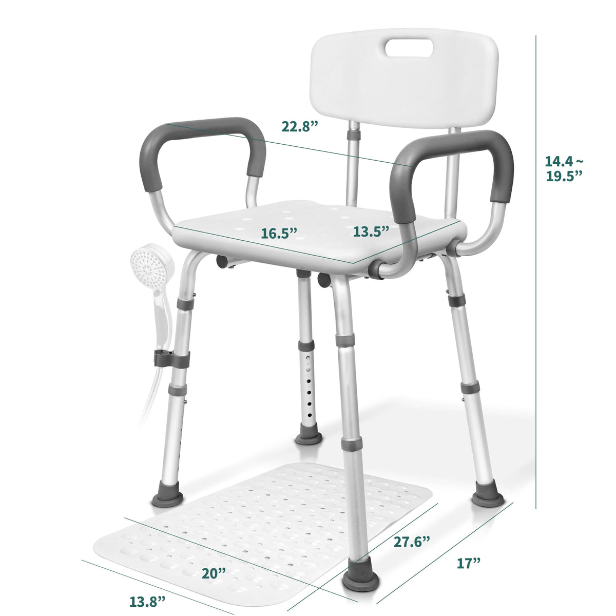 Adjustable Shower Chair with Mat G972