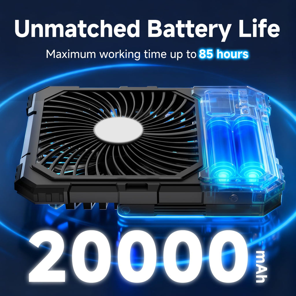 20000mAh Rechargeable Battery Powered Fan with LED Light D6916
