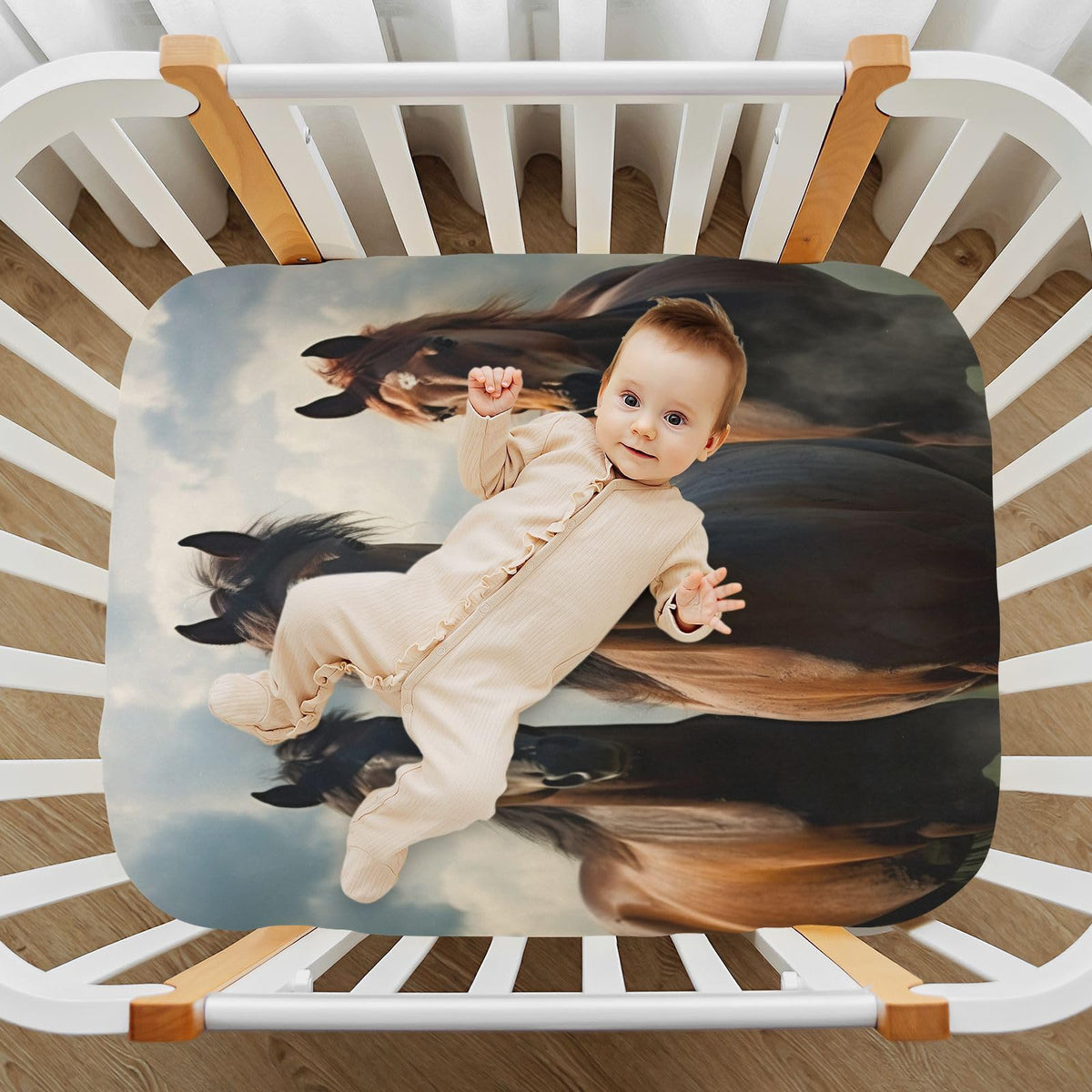 Soft Microfiber Fitted Crib Sheets for Standard Size Baby Mattress C455088