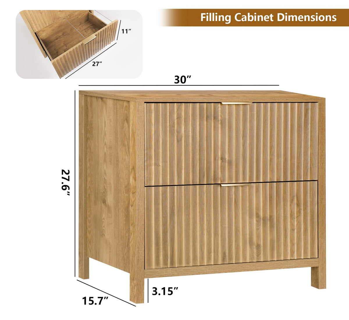 File Cabinet with 2 Drawers and Hanging Bar K27606