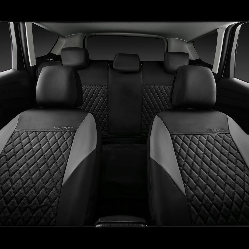 Gray Quilting Leather Full Set Car Seat Covers L25163